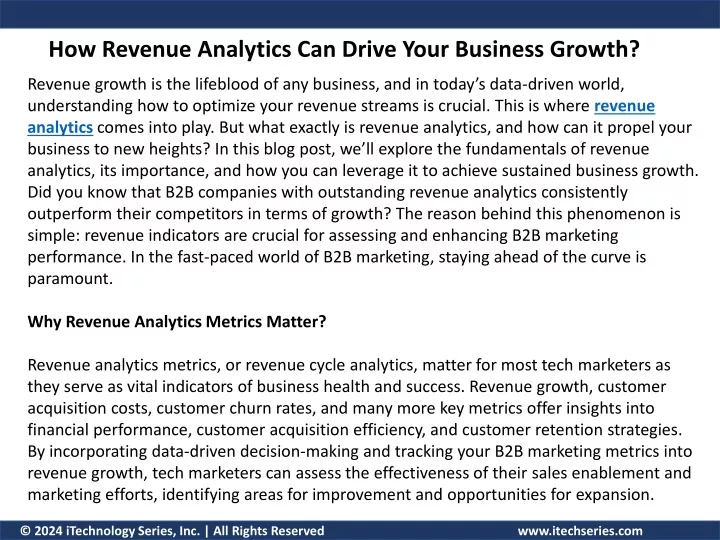 how revenue analytics can drive your business