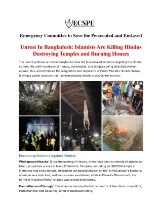 Unrest In Bangladesh Islamists Are Killing Hindus Destroying Temples And Burning Houses