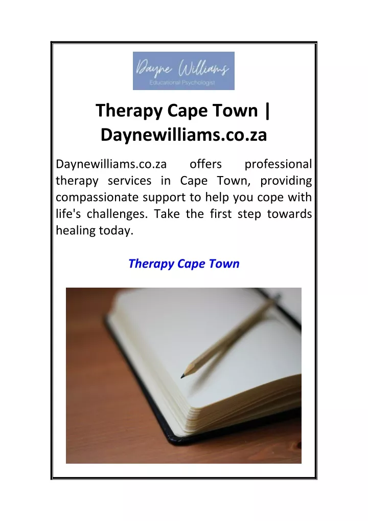 therapy cape town daynewilliams co za