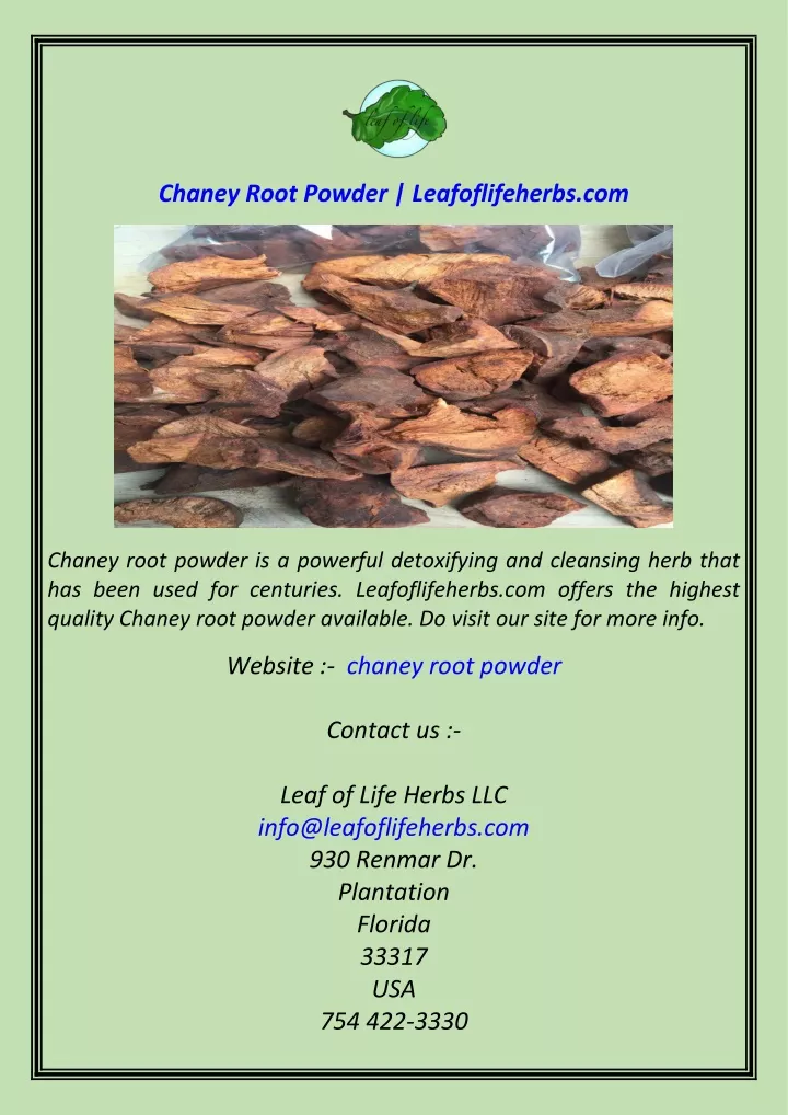 chaney root powder leafoflifeherbs com