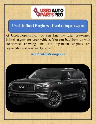 Used Infiniti Engines   Usedautoparts.pro