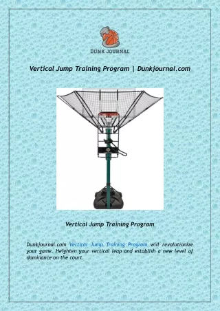 Vertical Jump Training Program | Dunkjournal.com