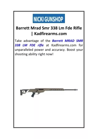 Barrett Mrad Smr 338 Lm Fde Rifle  Kadfirearms.com