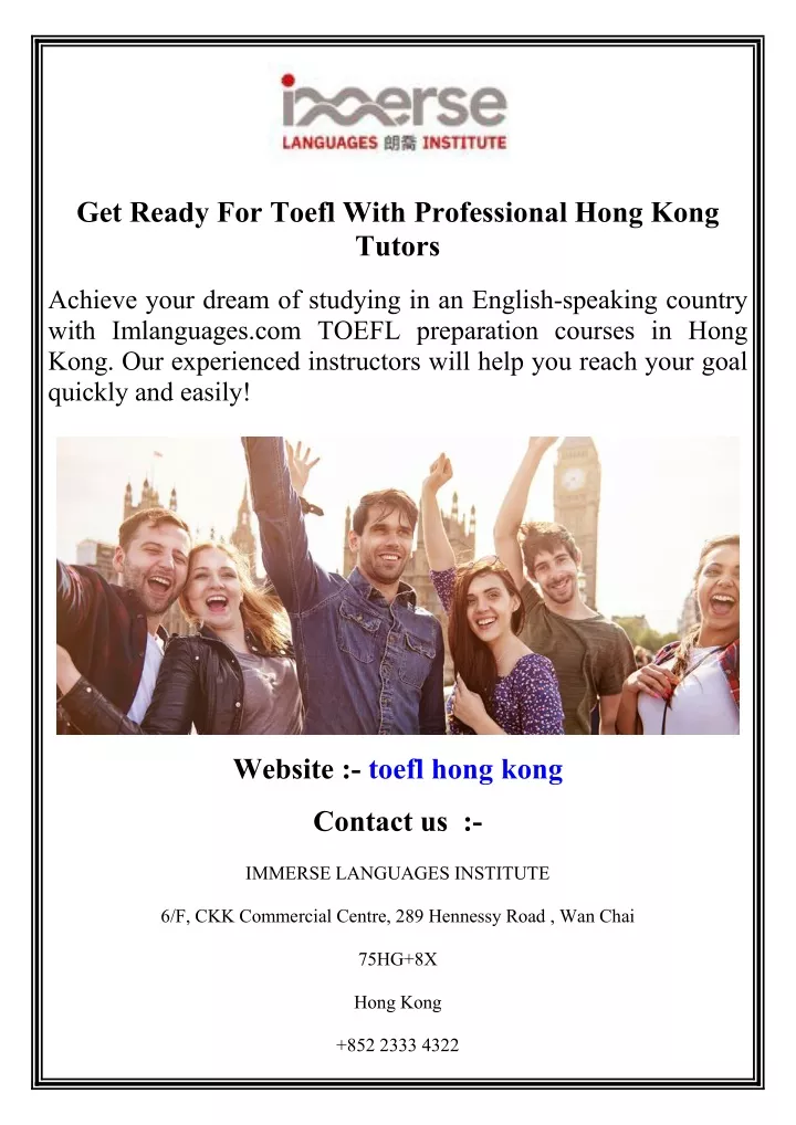 get ready for toefl with professional hong kong