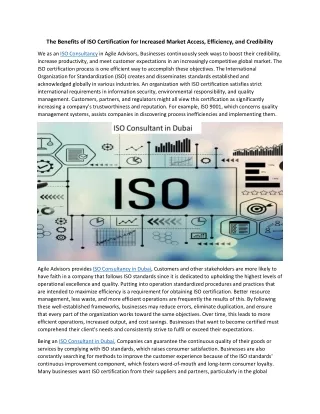 the benefits of iso certification for increased