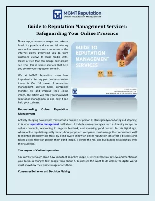 guide to reputation management services