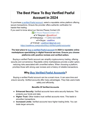 The Best Place To Buy Verified Paxful Account in 2024