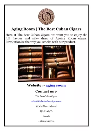 Aging Room  The Best Cuban Cigars