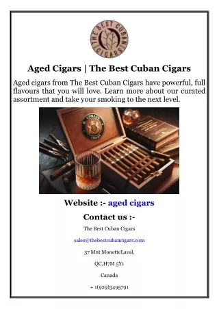Aged Cigars  The Best Cuban Cigars