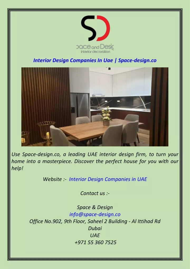 interior design companies in uae space design co