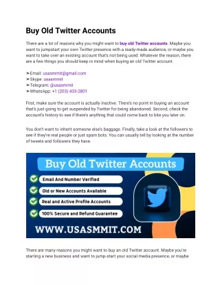 Buy Old Twitter Accounts