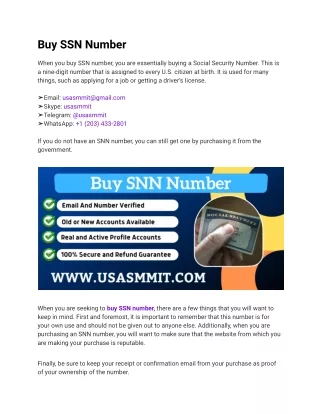 Buy SSN Number