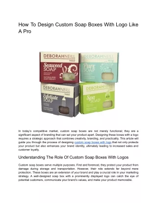 how to design custom soap boxes with logo like
