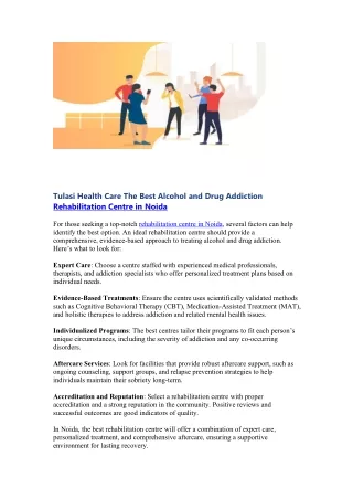 The Best Alcohol and Drug Addiction Rehabilitation Centre in Noida