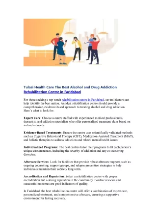 The Best Alcohol and Drug Addiction Rehabilitation centre in Faridabad
