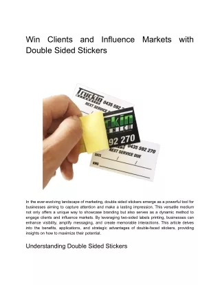 win clients and influence markets with double