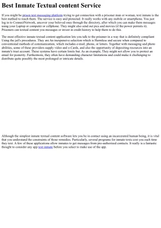 best inmate textual content service