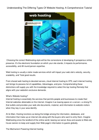 understanding the differing types of website