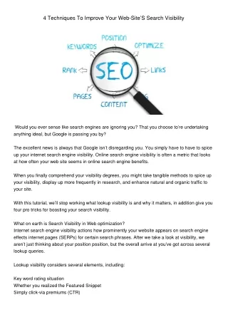 4 techniques to improve your web site s search