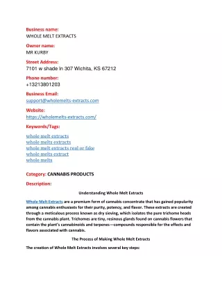 business name whole melt extracts