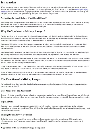 Navigating the Lawful Process with an Accident Lawyer on your side