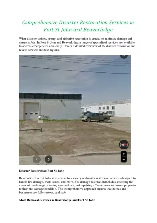 comprehensive disaster restoration services