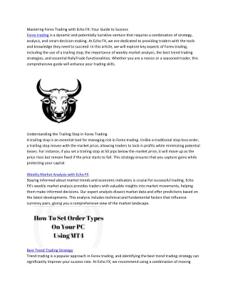 mastering forex trading with echo fx your guide
