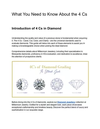 What You Need to Know About the 4 Cs