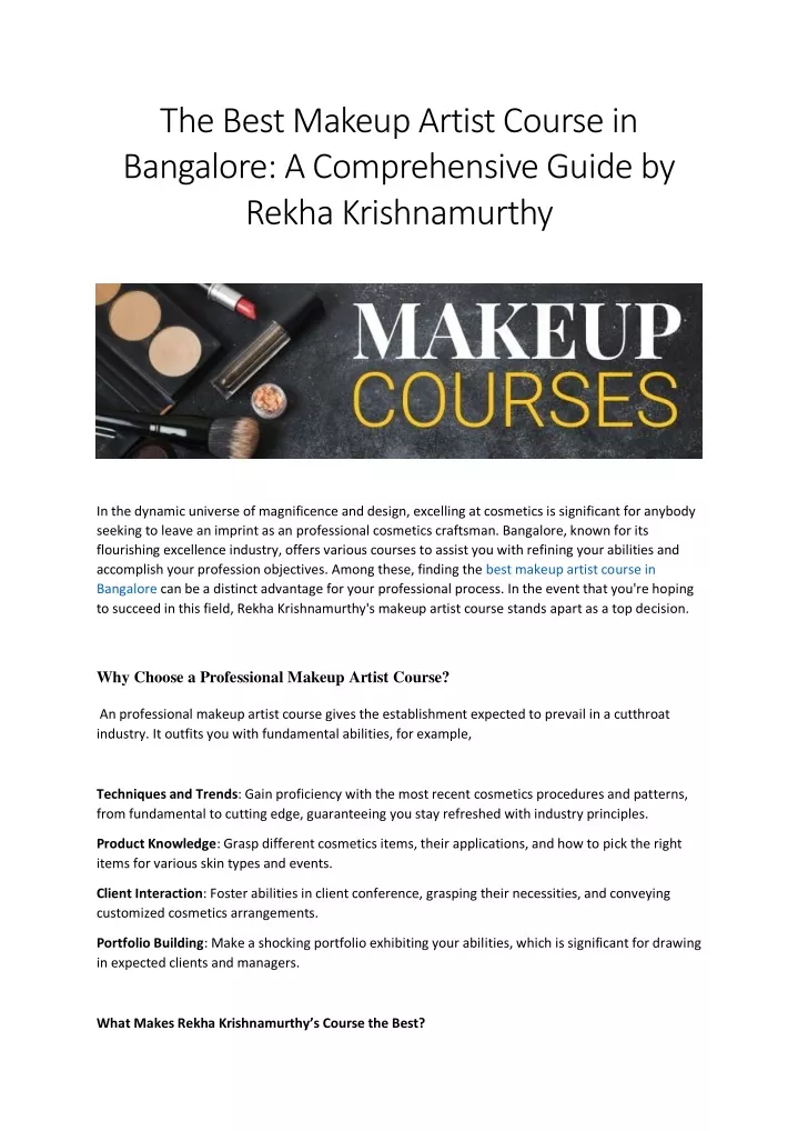 the best makeup artist course in bangalore