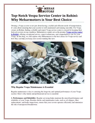 top notch vespa service center in rohini