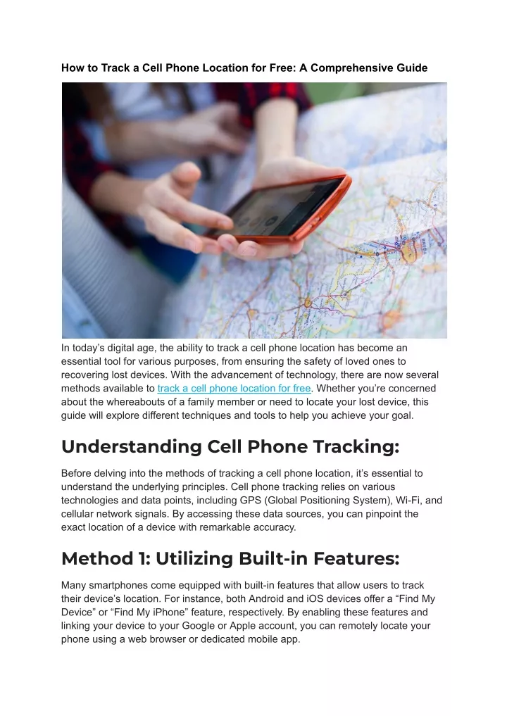 how to track a cell phone location for free