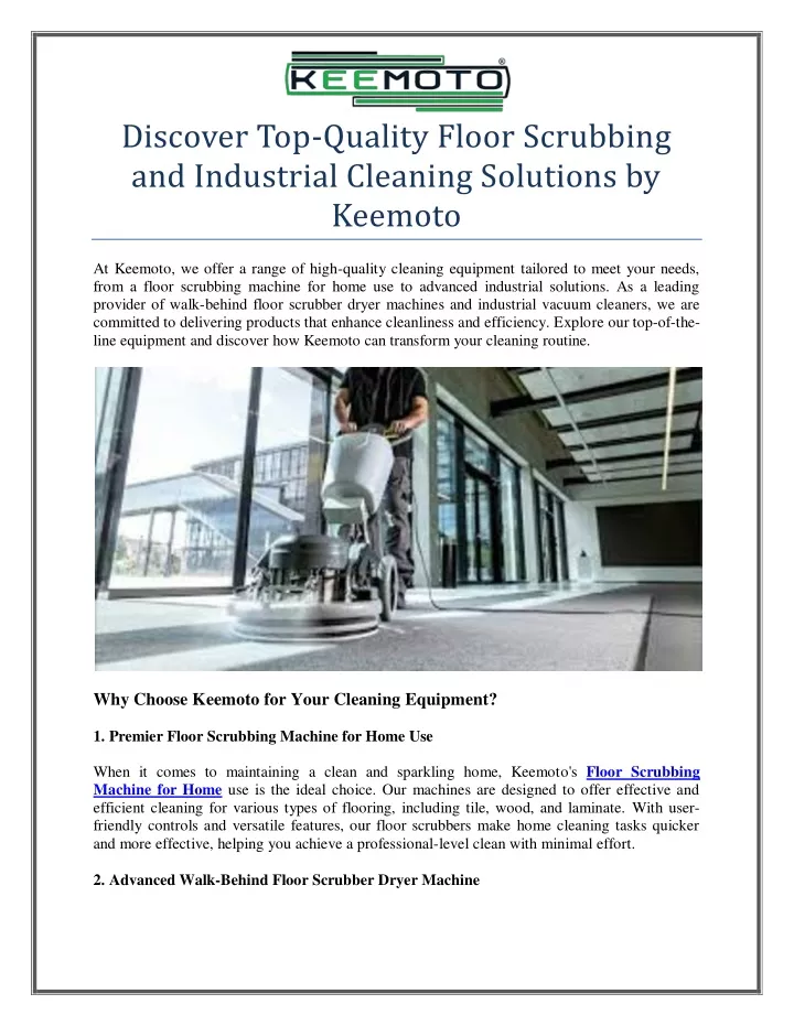 discover top quality floor scrubbing