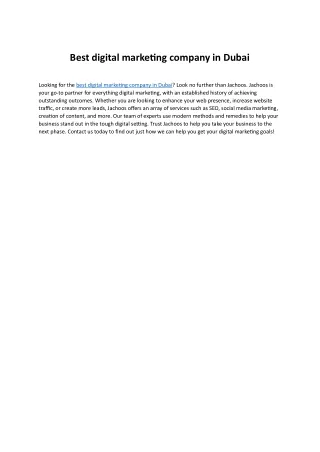 Best digital marketing company in Dubai