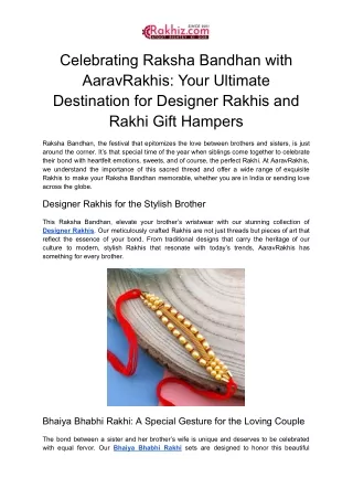 Convenience at Your Fingertips: Buy Rakhi Online