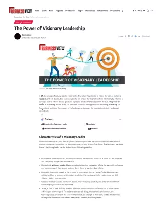 The Power of Visionary Leadership