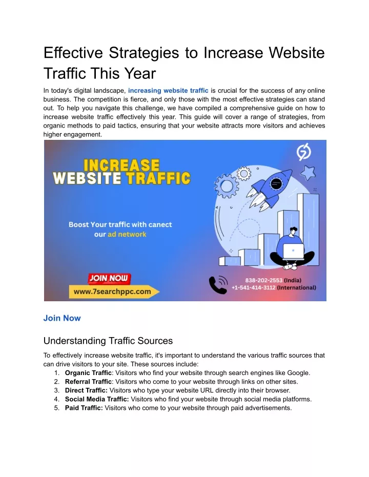 effective strategies to increase website traffic