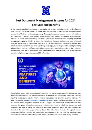 Best Document Management Systems for 2024_ Features and Benefits