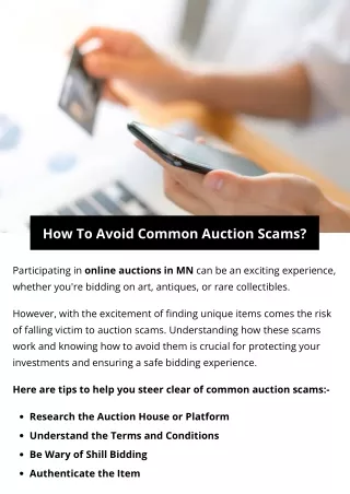 how to avoid common auction scams