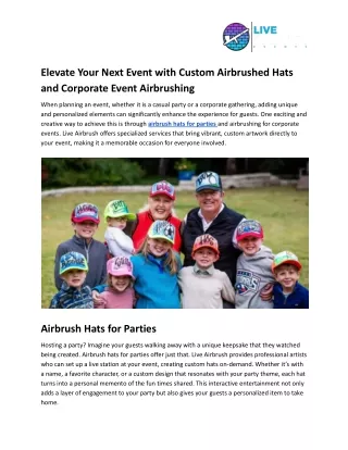 Elevate Your Next Event with Custom Airbrushed Hats and Corporate Event Airbrush