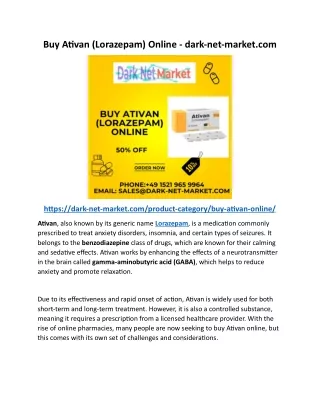 Buy Ativan (Lorazepam) Online - dark-net-market