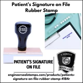 Patient's Signature on File Rubber Stamp - Medical Stamps