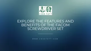 Explore the Features and Benefits of the Facom Screwdriver Set