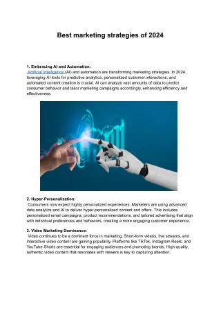 Best marketing strategies of 2024