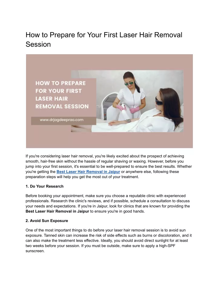 how to prepare for your first laser hair removal