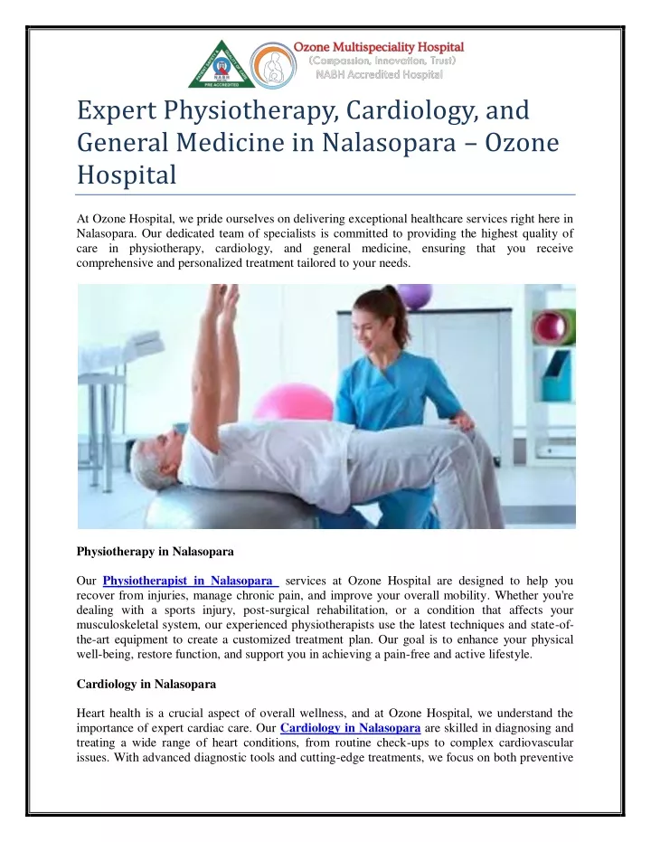 expert physiotherapy cardiology and general