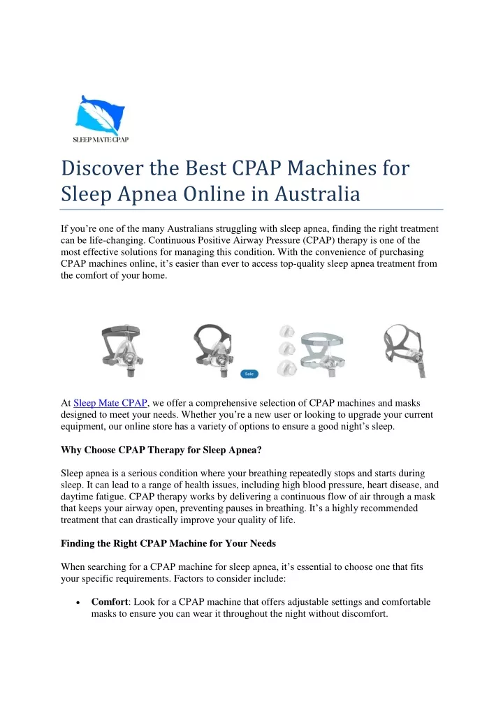 discover the best cpap machines for sleep apnea