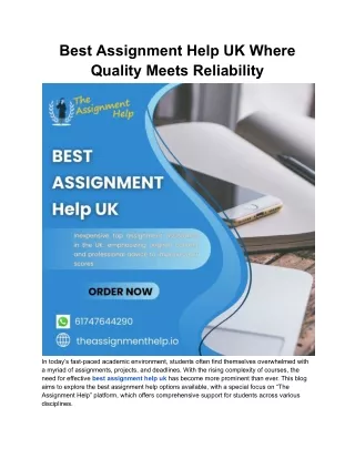 best assignment help uk where quality meets