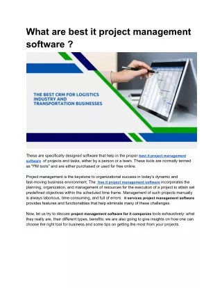 What are best it project management software