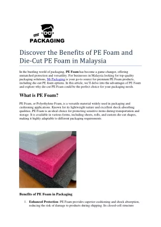 discover the benefits of pe foam