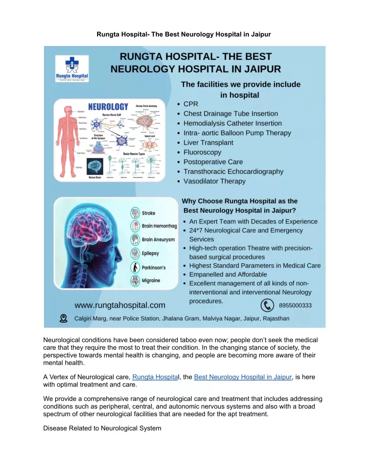 rungta hospital the best neurology hospital